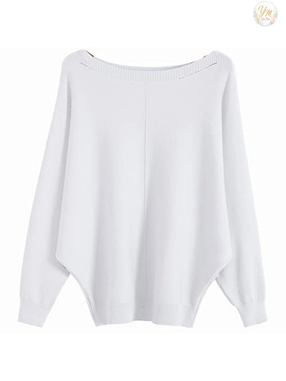 Batwing Sleeve Knitted Pullover Sweater Boat Neck Dolman